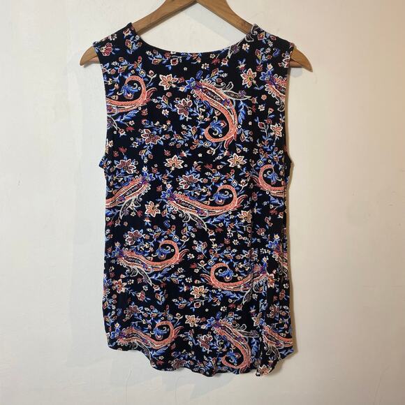 Boho Paisley Faux Wrap Blouse Sleeveless Top Festival Hippie Chic Summer XL - Picture 6 of 8